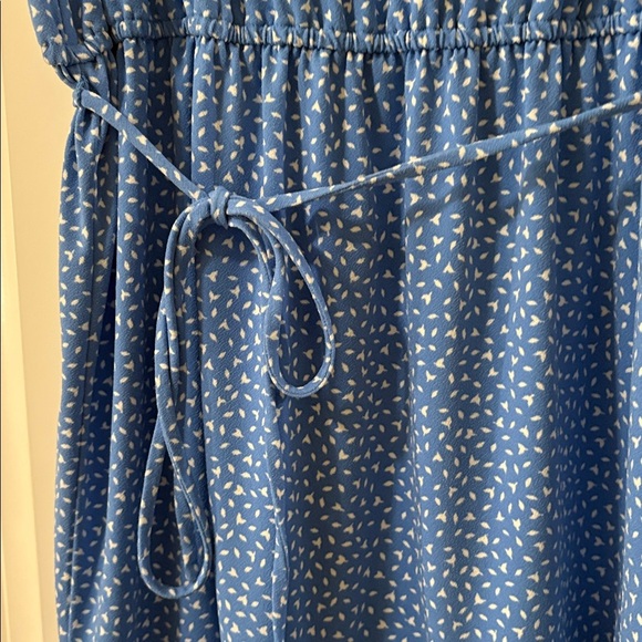 Banana Republic Medium Blue Floral Print Knee Length/Midi Dress - Picture 6 of 9